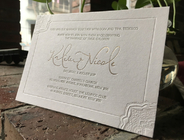 Letterpress Printing Custom Wedding Invitations Cards Elegant Design 12*17cm