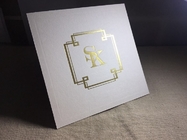 Squared Custom Wedding Invitations With Matte Gold Foil On Front and Back Elegant Invitation