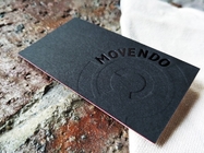 Sandwich Bonded Paper Business Card Black Foil Stamped With Embossing / Debossing
