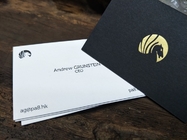 Excellent Quality Customized Black And White Bond Business Card With Gold Foil Stamping