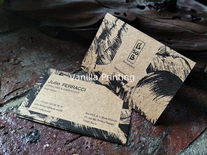 300gsm Recycled Brown Kraft Paper Business Cards With Pantone Printing