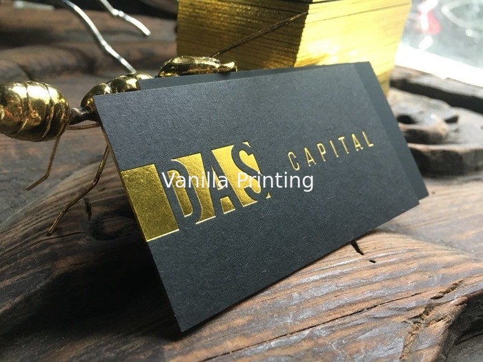 Gold Edge Premium Business Cards Shining Gold Name Card 0.7mm Thickness