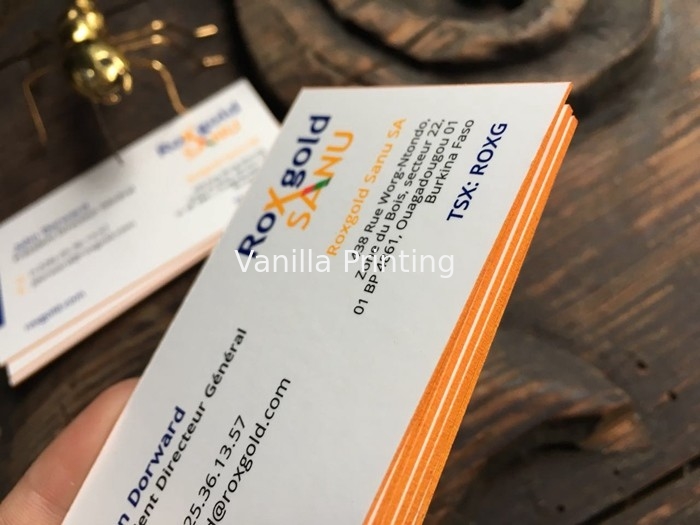 Colored Edge Business Cards , Silk Laminated Business Cards With Spot Uv