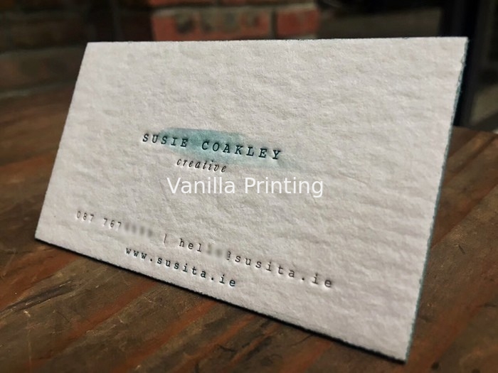 High Grade Letterpress Business Cards Comfortable Touch , 500gsm Paper Weight