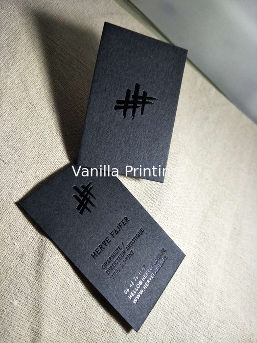 Black Card Stock Black Foil Stamped Business Cards Printed Visiting Name Cards