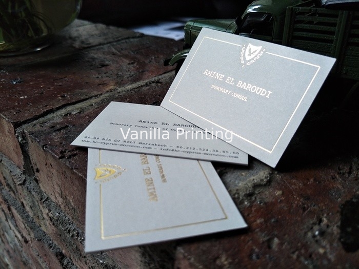 Beautiful Delicate Gold Letterpress Business Cards Full Color Printing For Garments