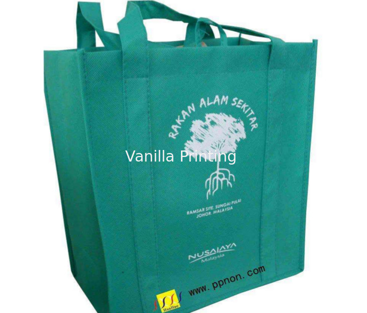 Foldable PP Non Woven Shopping Bag Pantone Color Printed With Handle