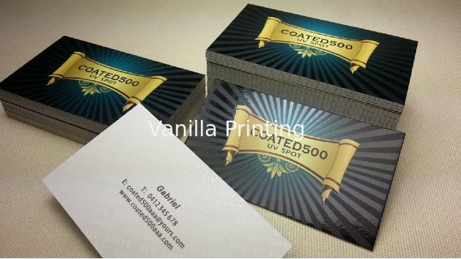 500gsm Graceful Spot Uv Printing Business Cards 90*50mm With 0.6mm Thickness