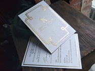 Gold Foil Custom Wedding Invitations With Blind Debossing On Pattern High Class Invites
