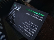 Green Foil Edge Printing Business Cards 700 Gsm Art Paper With Matte Lamination