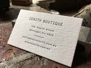 Luxury Letterpress Businss Card With Laser Silver Foil On Pure Cotton Paper