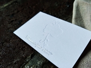 Blind Debossing Premium Business Cards On Pure Cotton Paper Silver Foil Stamped