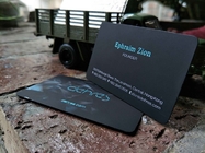 Blue Foil Stamped Soft Touch Coating Business Cards Square Rounded Edges