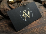 Gold Foil Square Business Cards Black And White Name Card Offset Printing