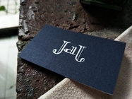 High Class Thick Navy Blue Paper Custom Business Cards With Shining Silver Foil Debossing