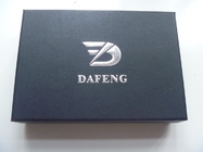 Personalised Leather Texture Paper Packaging Boxes With Silver Foil Embossing