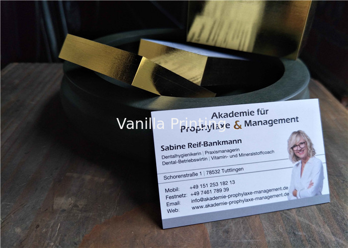 High Class Gold Foil Edge Business Cards , Luxury Name Card Offset Printing