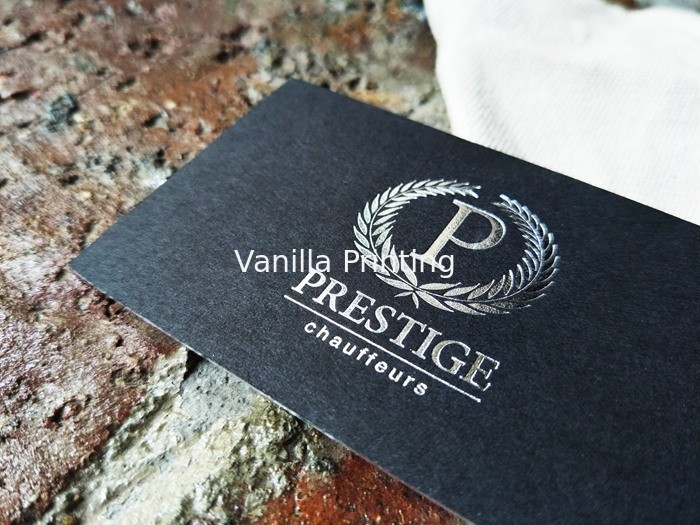 600gsm Silver Stamped / Silver Edge Business Cards For Super Marketing