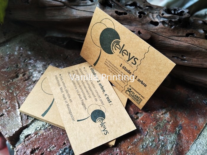 300gsm Kraft Paper Premium Business Cards With Pantone Printing Recycled Paper