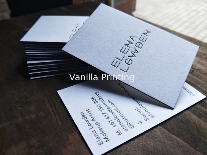 Premium Letterpress Painted Edge Business Cards , Construction Business Cards
