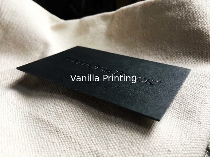 Fine Workmanship Black Business Card With Black Foil Hot Stamping Logo
