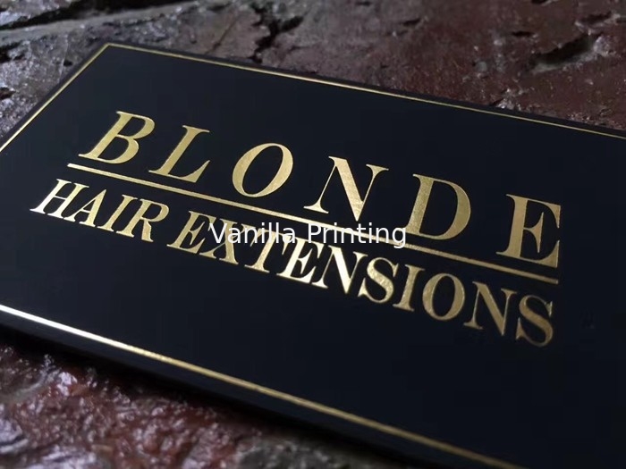 2018 Fashion Design Luxury Gold Foil Stamped Business Card Used Black Velvet Paper