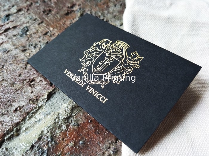 Black Cardboard Gold Foil Stamped Business Cards Printed Visiting Name Cards