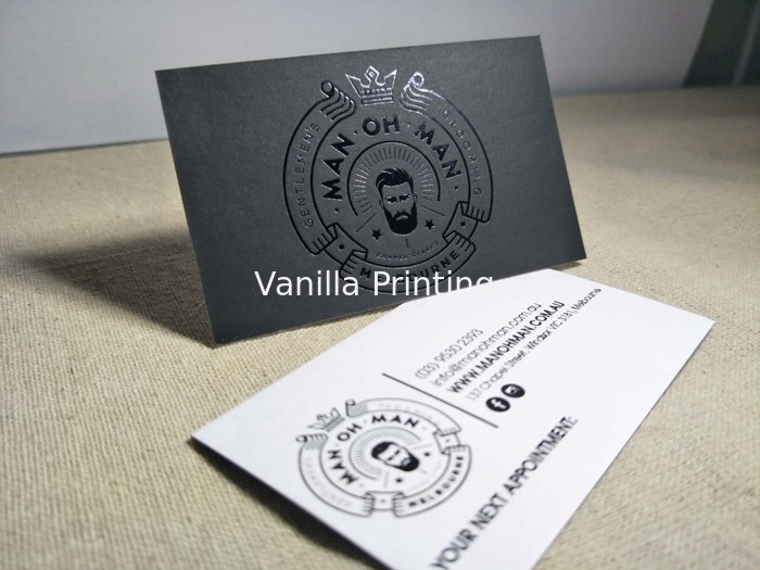 Customized Black Card Bond With White Paper Business Card With Black Foil Stamping