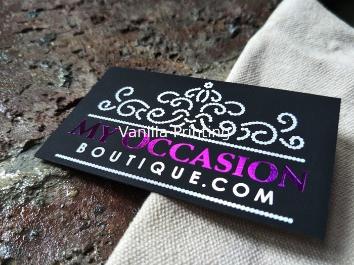 High Class Customized Pink Foil And White Foil Business Card