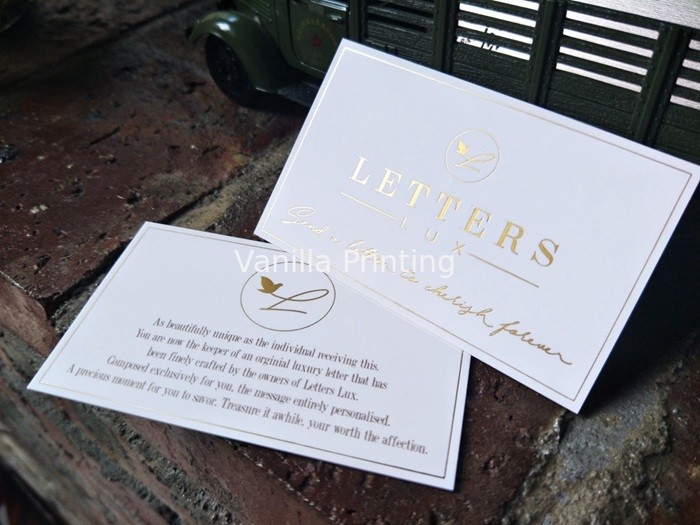 High End Foil Stamped Business Cards 90*50 Mm With 0.7mm Thickness