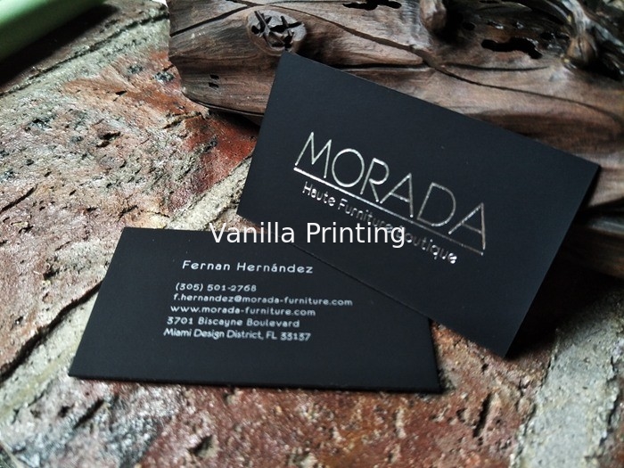 Professional Simple Silver Foil Business Cards 90*50mm With 0.7mm Thickness