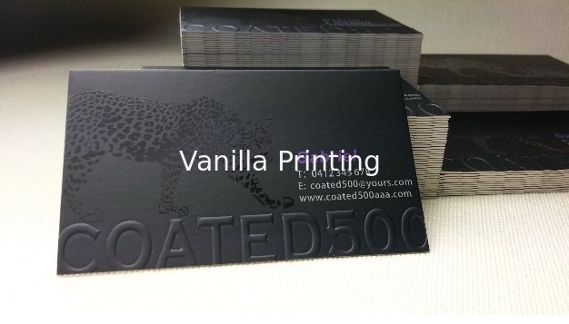 500gsm Black Square Business Cards , Silk Business Cards With Spot Uv
