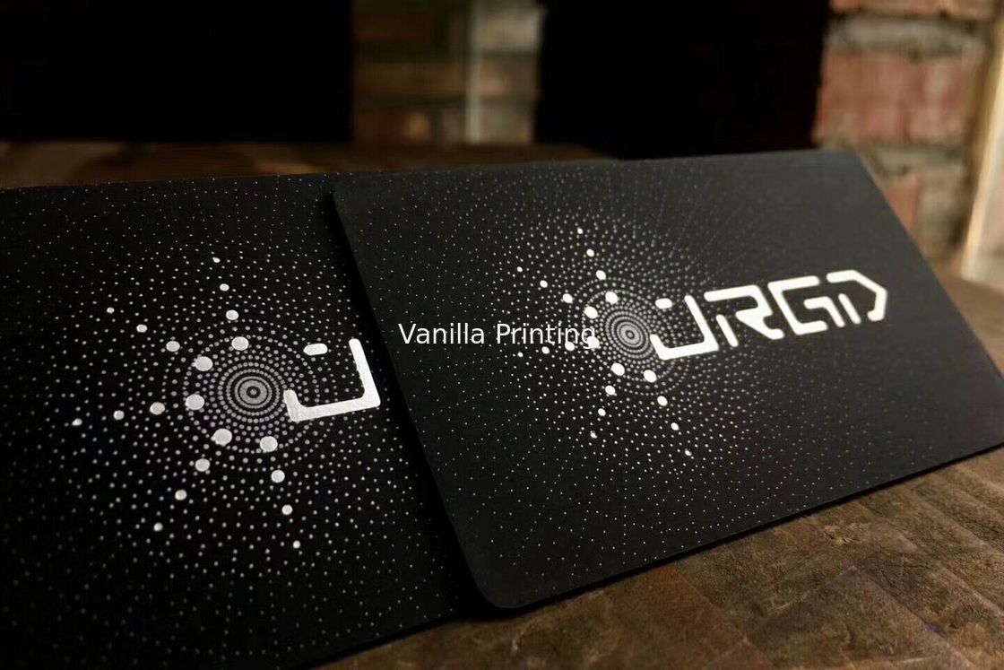 High Class Silver Foil Velvet Laminated Business Cards With Die Cut Round Corner