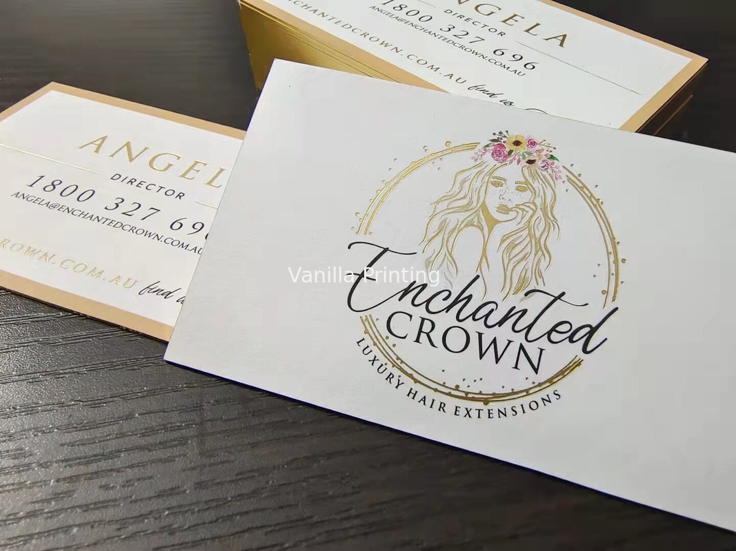 Gold Foil Edge Business Cards On Thick Pure Cotton Paper